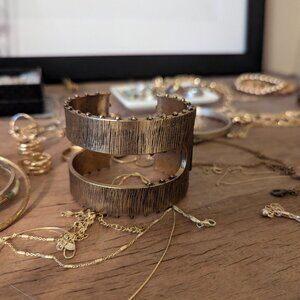 Gold cuff bracelet